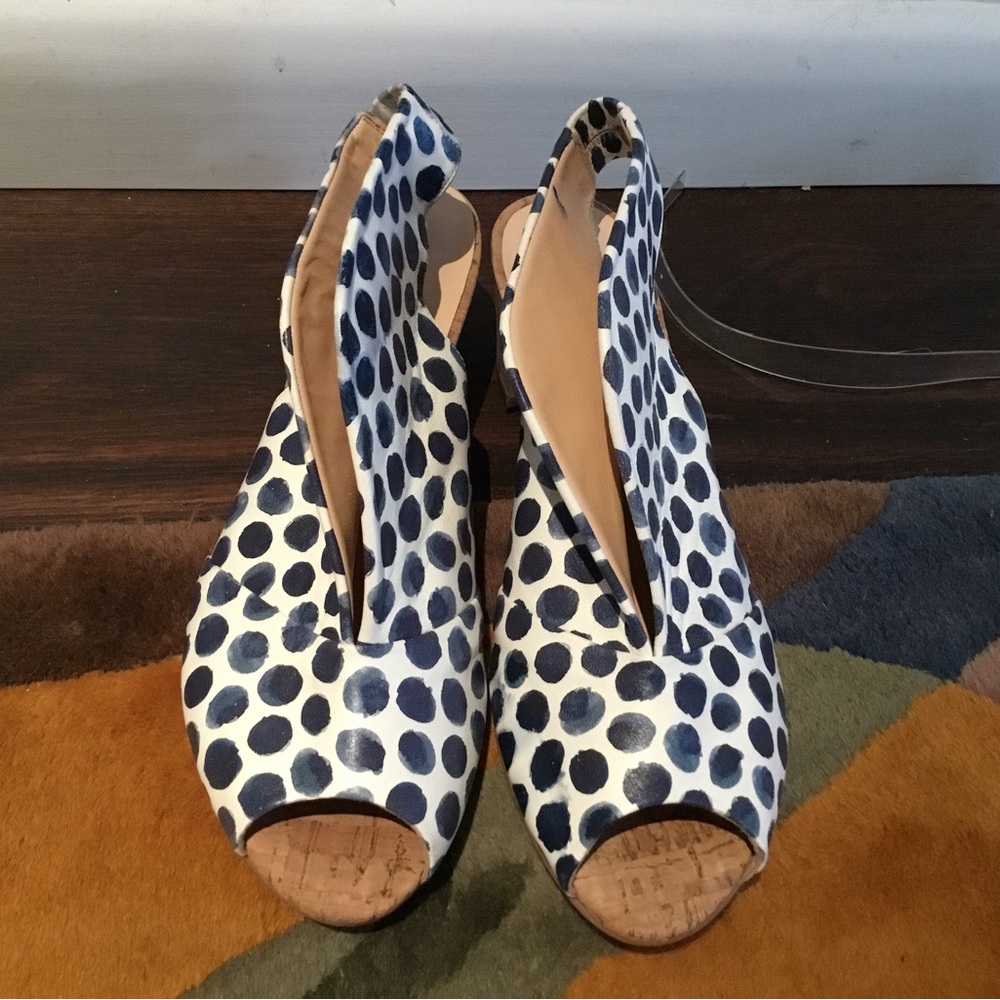 Stylish Blue and White Polka Dot Women's Shoes